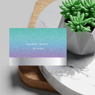 Modern Cool Elegant Professional Glitter Ombre Business Card