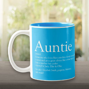 Modern Cool Favourite Aunt Auntie Definition Blue Two-Tone Coffee Mug