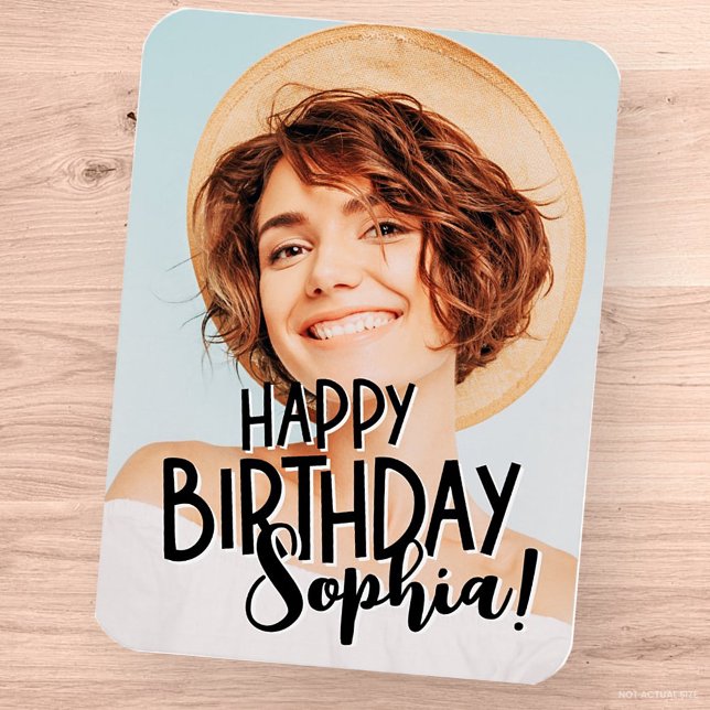 Modern Cool Fun Custom Photo Birthday Greeting Magnet (Creator Uploaded)