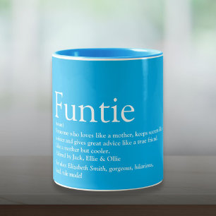 Modern Cool Funtie Aunt Auntie Definition Two-Tone Coffee Mug