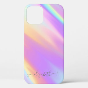 Modern Cool Girly Elegant Holographic iPhone 12 Pro Case
