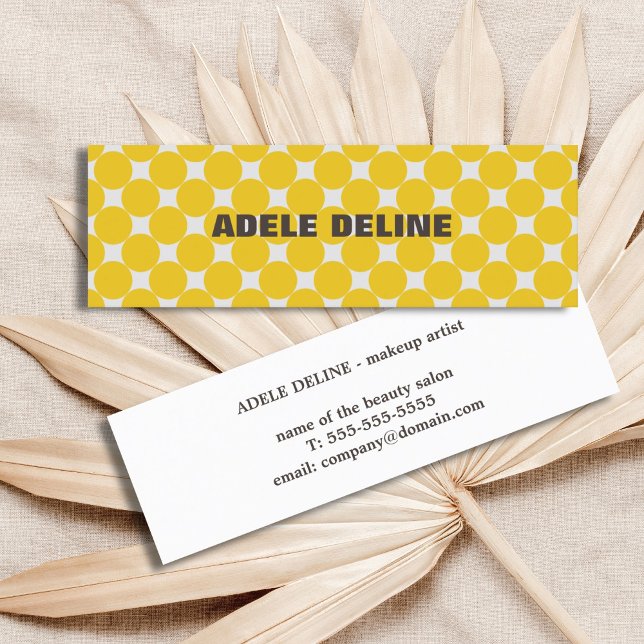 Modern Cool Gold Dots Makeup Artist Mini Business Card (Creator Uploaded)