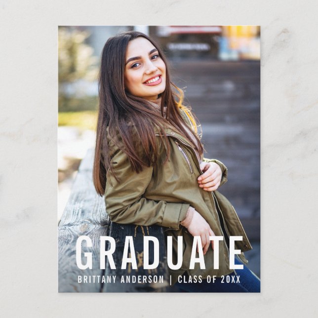 Modern Cool Graduation Party Photo W Invitation (Front)