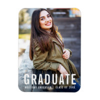 Modern Cool Graduation Photo Announcement W