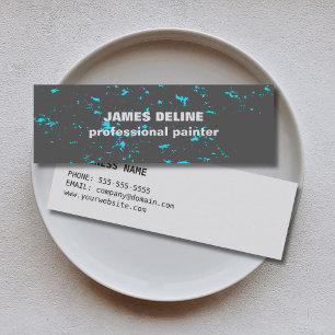 Modern Cool Grey Blue Abstract Pattern Painter Mini Business Card