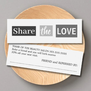 Modern Cool Grey White Beauty Salon Referral