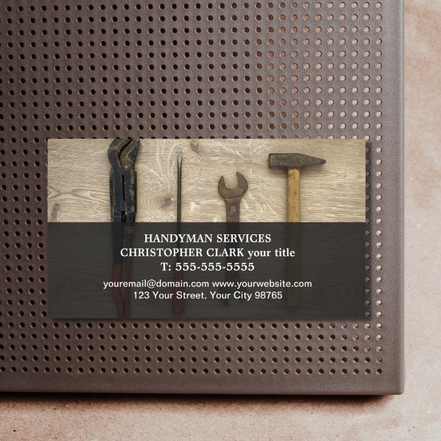 Modern Cool Hand Tools Handyman Magnetic Business Card (Creator Uploaded)