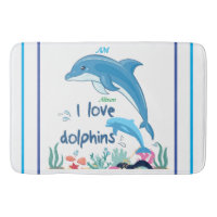 Modern  Cool I Love Dolphins Quotes Name Monogram 