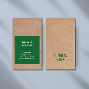Modern Cool Kraft Paper Green Consultant Business Card