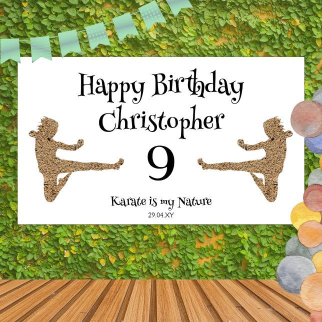Modern Cool Martial Arts Karate Kids Birthday Banner (Creator Uploaded)
