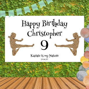 Modern Cool Martial Arts Karate Kids Birthday Banner