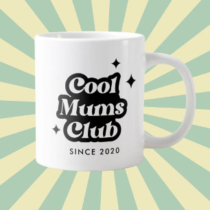 Modern Cool moms club Retro Vintage Groovy Large Coffee Mug
