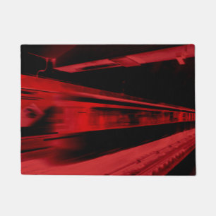 Modern, cool motion concept in red and black doormat
