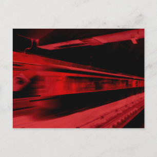 Modern, cool motion concept in red and black postcard