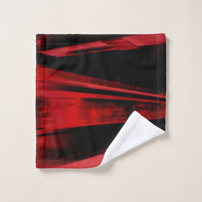 Modern, cool motion concept in red and black wash cloth (Wash Cloth)