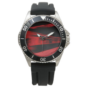 Modern, cool motion concept in red and black watch