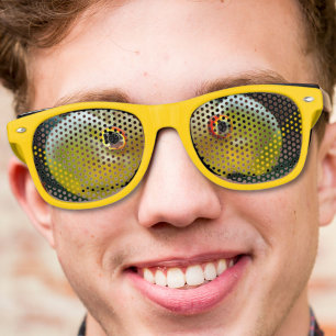 modern cool nerdy crazy goldfish eyes retro sunglasses