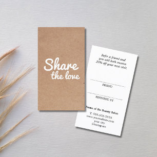 Modern Cool Printed Kraft Bold Salon Referral Card