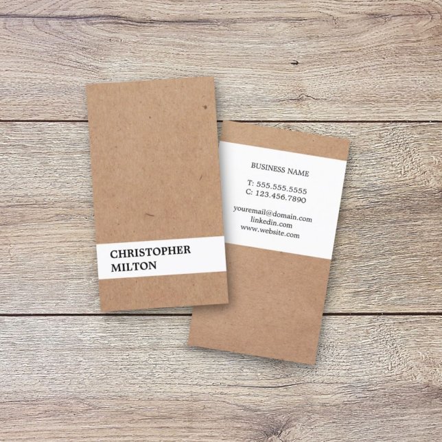 Modern Cool Printed Kraft Paper White Consultant Business Card (Creator Uploaded)
