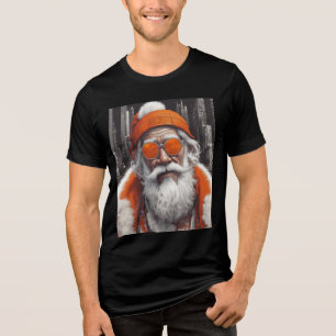 Modern Cool Santa Claus T-Shirt Hoodie Tri-Blend Shirt