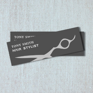 Modern Cool Scissor Silver Hair Stylist  Mini Business Card