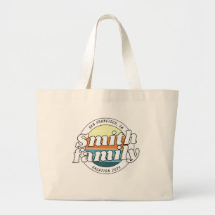 Modern Cool Simple Colourful Family Vacation Large Tote Bag
