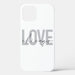 Modern,cool, simple, minimal, design Love Chicago iPhone 12 Case