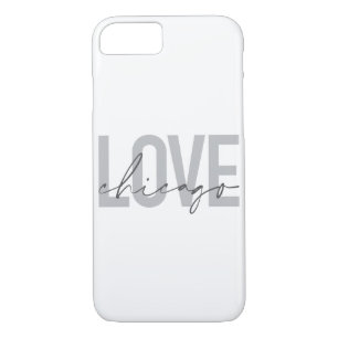 Modern,cool, simple, minimal, design Love Chicago Case-Mate iPhone Case