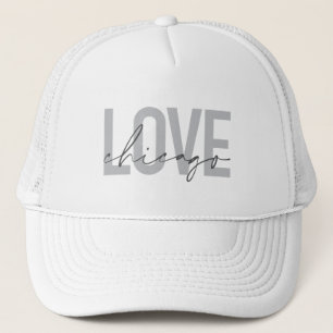 Modern,cool, simple, minimal, design Love Chicago Trucker Hat