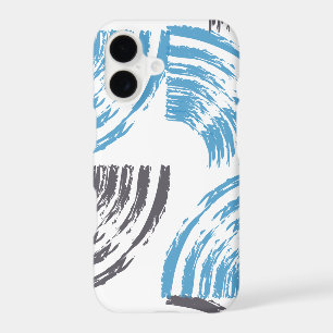 Modern, cool, trendy blue abstract brush strokes
