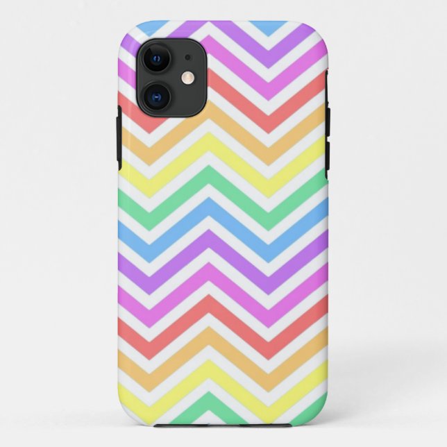 Modern, cool, trendy colourful rainbow chevron Case-Mate iPhone case (Back)