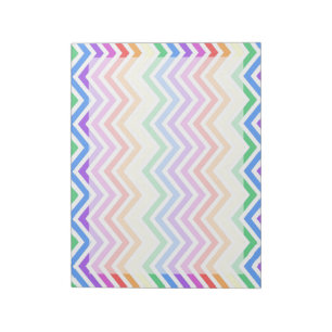 Modern, cool, trendy colourful rainbow chevron notepad