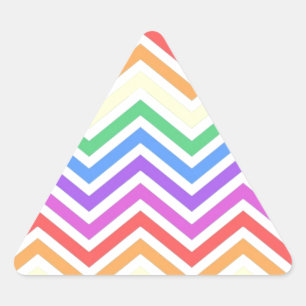 Modern, cool, trendy colourful rainbow chevron triangle sticker