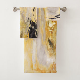 Modern  Cool Trendy Marble Stone  Pattern Bath Towel Set