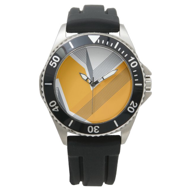 Modern, cool, trendy, urban, simple geometric art watch (Front)