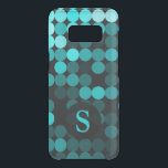 Modern Cool Unique Turquoise Dots Pattern Monogram Uncommon Samsung Galaxy S8 Case<br><div class="desc">Personalise this beautiful product with the letter of your choice.</div>