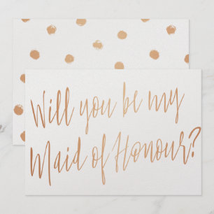 Modern Cooper "Will you be my maid of honour" Invitation