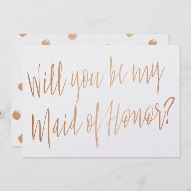 Modern Cooper "Will you be my maid of honour" Invitation (Front/Back)