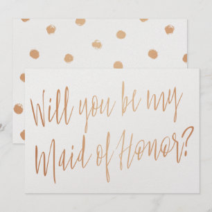 Modern Cooper "Will you be my maid of honour" Invitation