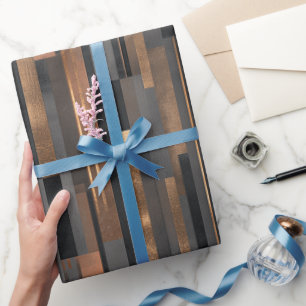 Modern Copper Bronze Shine Abstract Pattern Wrapping Paper