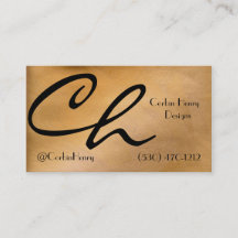 Modern Copper Foil Industrial Luxe Business Card