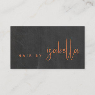 Modern Copper Hair Stylist Script Name Business Card
