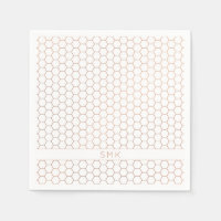 Modern Copper Rose Gold Foil Hexagon Monogram