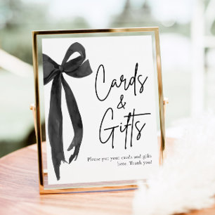 Modern Coquette Black Bow Cards and Gifts Sign