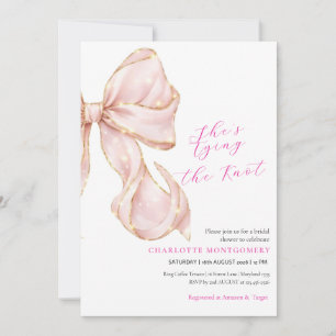 Modern Coquette Pink Bow Bridal Shower Invitation