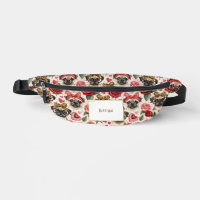 Modern Coquette Pug Dog Pattern Personalized