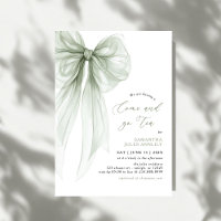 Modern Coquette Sage Green Bow Bridal Tea 