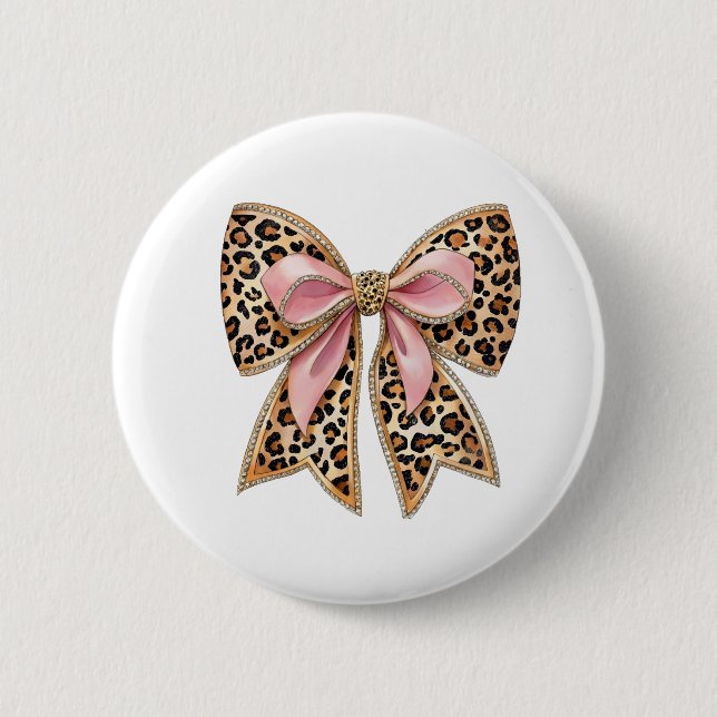 Modern coquettish bow  6 cm round badge (Front)