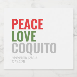 Modern Coquito Christmas Drink Wine Label