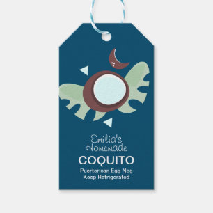 Modern Coquito Recipe Drink Coconut Egg Nog Gift Tags
